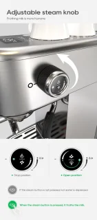 Espresso Espressomachine 20 bar met Melkopschuimer