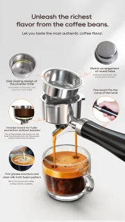 Espresso Espressomachine 20 bar met Melkopschuimer