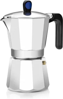 Espresso machine inductie aluminium voor 9 kopjes