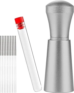 Espresso Roerder Koffieverdeler Dispenser 10 cm Zilver/Zwart
