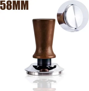 Espresso Sabotage houten koffietamper 58 mm plat