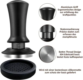 Espresso Sabotage koffie tamper 51 mm zilver