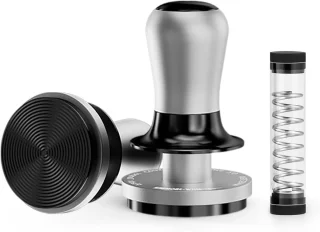Espresso Sabotage koffie tamper 58 mm zwart zilver