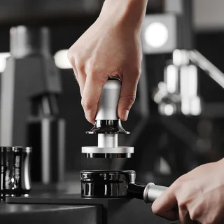 Espresso Sabotage koffie tamper 58 mm zwart zilver