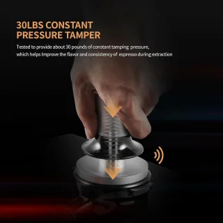 Espresso Sabotage koffie tamper 58 mm zwart zilver