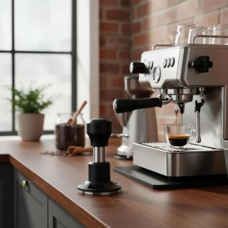 Espresso Sabotage koffie tamper 58.5 mm zilver