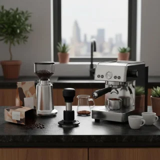 Espresso Sabotage koffie tamper 58.5 mm zilver