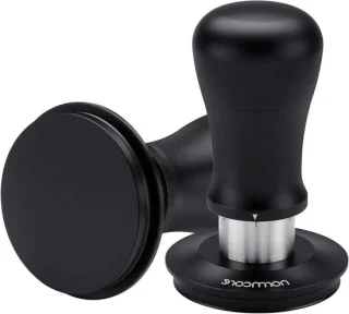 Espresso tamper veerbelast instelbaar 58,5 mm zwart
