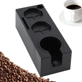 Espresso tamping station met geïntegreerde houder - zwart