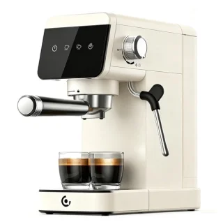 Espressomachine 20 bar met melkopschuimer, halfautomatisch, RVS