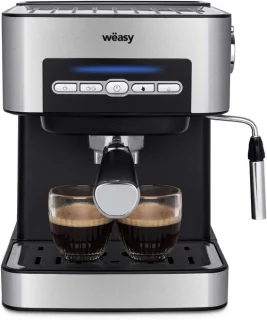 Espressomachine 20 bar met melkopschuimer – RVS/Zilver