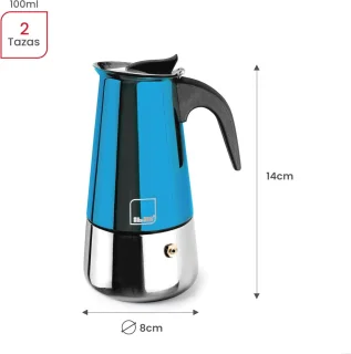 Espressomachine 2‑kops 100 ml RVS