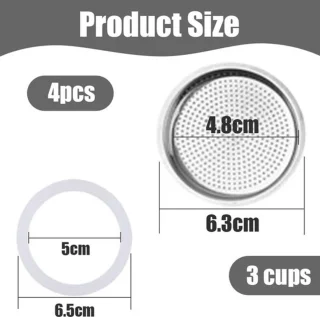 Espressomachine-afdichtingen roestvrij staal espressomachine reservekit - bevat 3 afdichtringen 1 reservefilter