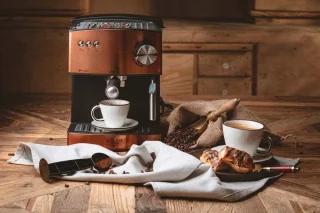 Espressomachine Aluminium Goud