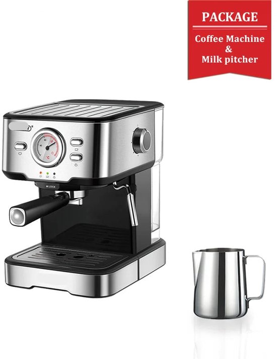Espressomachine Compact Semi Automatisch 20 Bar RVS 220V