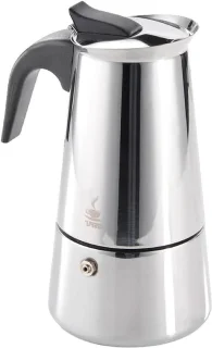 Espressomachine Emilio 2 koppen zwart zilver