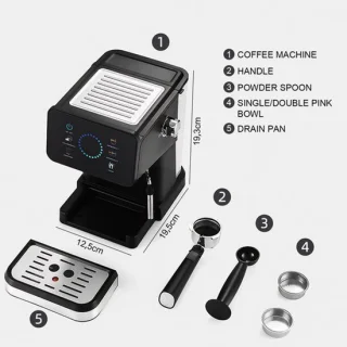 Espressomachine halfautomatisch zwart