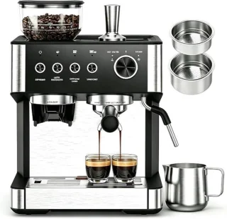 Espressomachine met bonenmaler