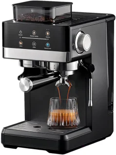 Espressomachine met geïntegreerde koffiemolen