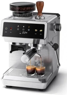 Espressomachine met geïntegreerde molen
