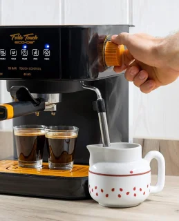 Espressomachine Met Koffiegrinder Zwart/Oranje