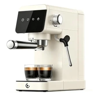 Espressomachine met melkopschuimer en led touchscreen, 1,2L, 1350W, RVS