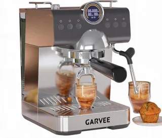 Espressomachine met stoompijp, zilver