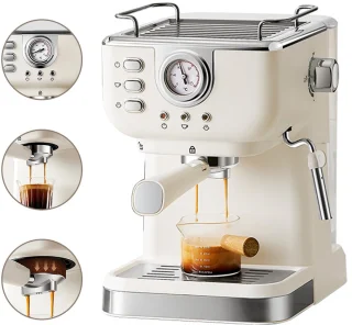 Espressomachine RVS Halfautomatisch 1,5L Reservoir