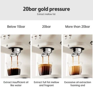 Espressomachine semi-automatisch 20 bar roestvrij staal