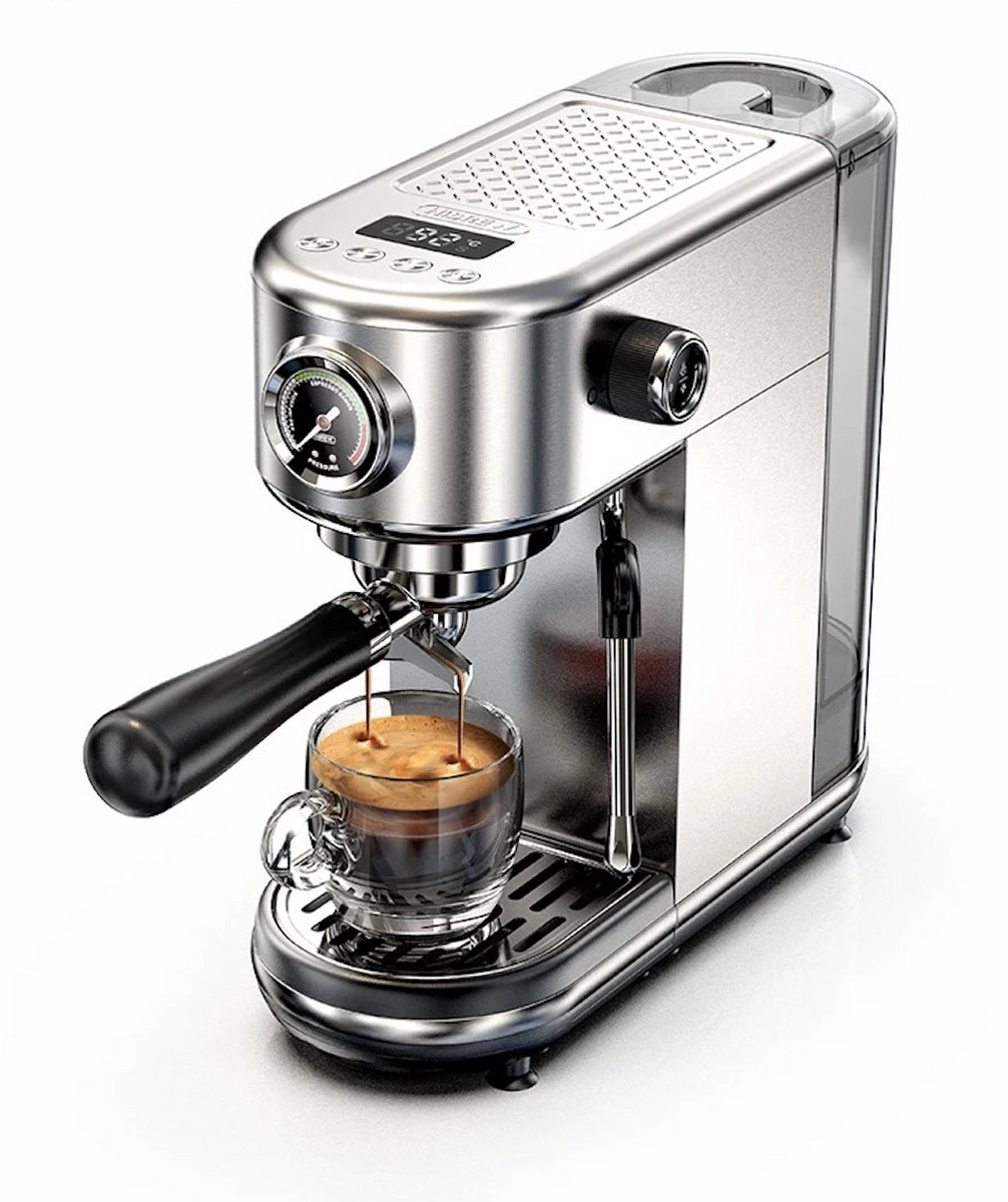 De Espressomachine Semi Automatisch Chroom 10 Bar in één oogopslag