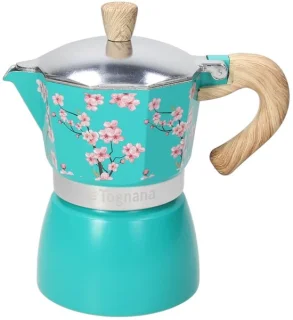 Espressomachine voor 3 kopjes, blauwgroen