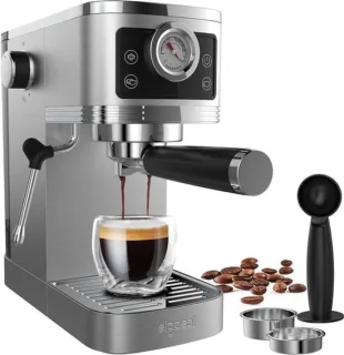 Espressomachine voor cappuccino - zilver en zwart
