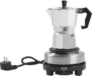 Espressomachine voor inductiekookplaat, roestvrij staal, 3 kopjes
