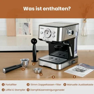 Espressomachine Zilver/Zwart