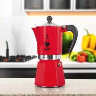 Espressomaker 6-kops aluminium rood
