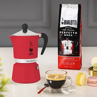 Espressomaker 6-kops aluminium rood