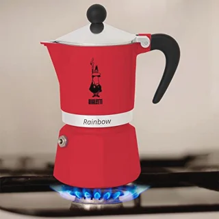 Espressomaker 6-kops aluminium rood