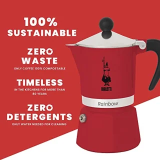 Espressomaker 6-kops aluminium rood