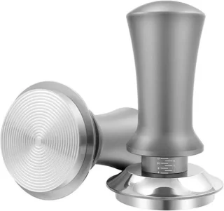 Espressostamper 58 mm - Platte schroefdraadbasis - Zilver