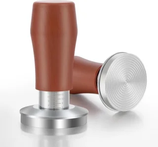 Espressostamper Barista roestvrij staal 54 mm bruin