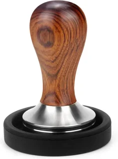 Espressotamper 58 mm - RVS met houten handgreep