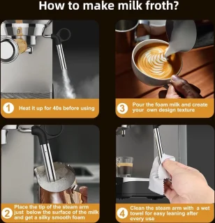 Eszenzics Espressomachine Semi-automatisch met Koffiemolen