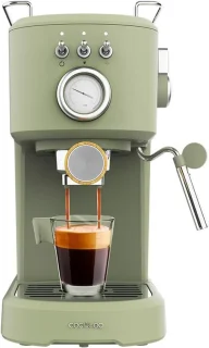 Groene retro piston-espressomachine
