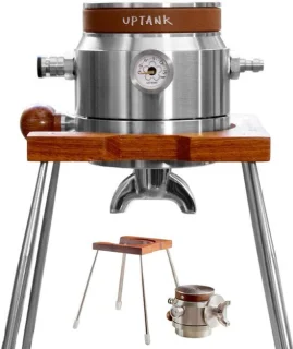 Handmatige draagbare espressomachine met houten houder