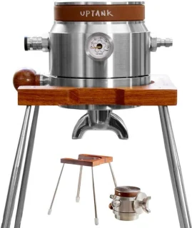 Handmatige draagbare espressomachine met houten houder