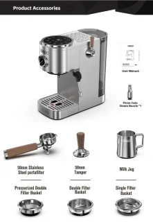 HiBREW H13 Semi-automatische espressomachine - Zilver