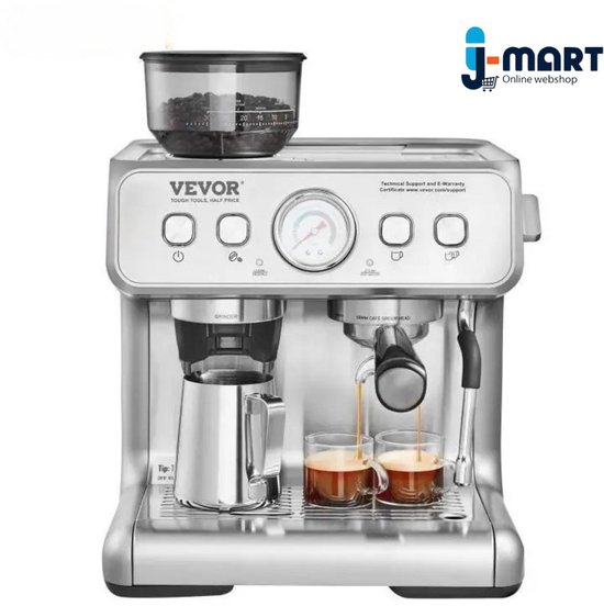 J-Mart Semi Automatische Espressomachine met Grinder
