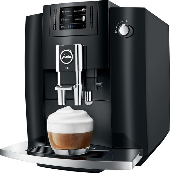 Jura E6 Piano Black: Stijlvolle eenvoud en koffie van topkwaliteit