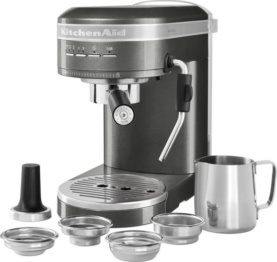 KitchenAid Espressomachine Grijs — compacte precisie voor thuisbarista's