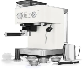 KitchenAid Espressomachine met Koffiemolen Porcelain White